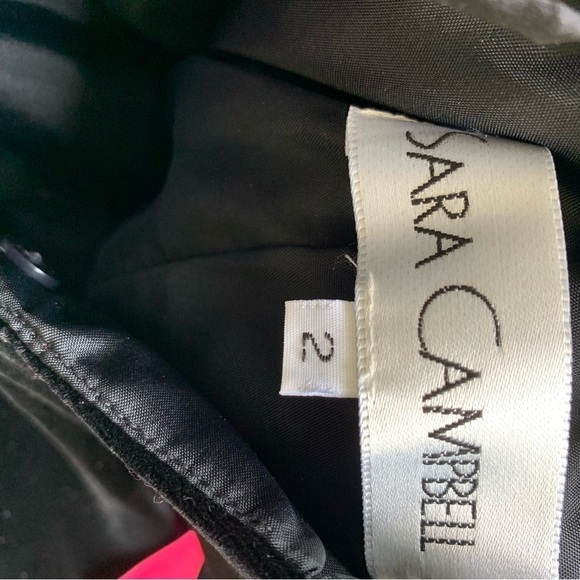 Sara Campbell Silk Velvet Velour Dress with Jacket Small Size 2 Black Pink - Picture 7 of 10
